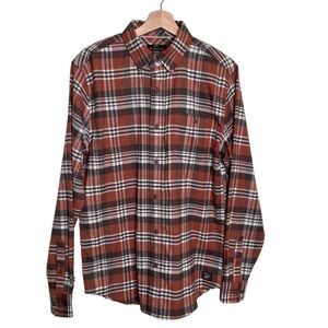 Weatherproof Mens Check Flannel Plaid Long Sleeve Shirt Chili Size Small
